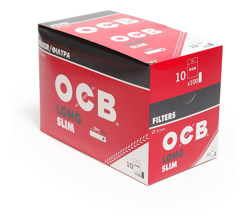 Caixa De Filtro Ocb De Acetato Long Slim 20x6mm 10 Packs