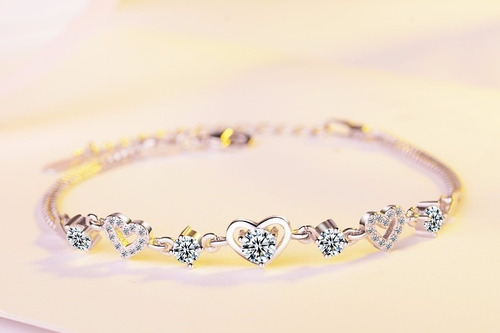 Pulsera Plata 925 Brazalete Mujer Manilla Elegante Circonita