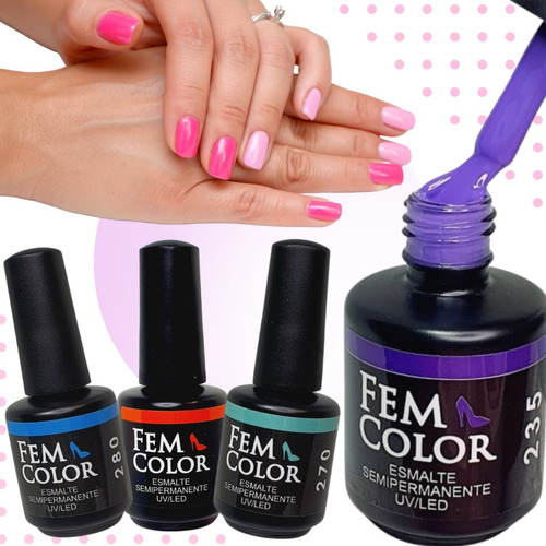 3 Esmalte Semipermanente Un Nails Femcolor Uv  By Lefemme