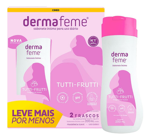Pack Tutti-frutti Dermafeme Fragrância Suave Com 2 Unidades