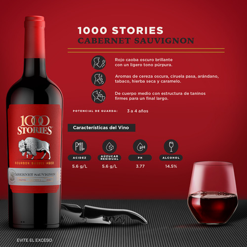 Vino Tinto Americano 1000 Stories Cabernet Sauvignon 750 Ml