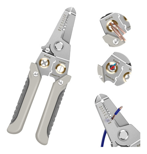 Alicates Para Electricista Herramienta Pelacables 6 En 1