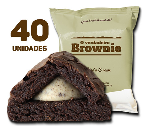 40 Brownies De Cookies N'cream - O Verdadeiro Brownie
