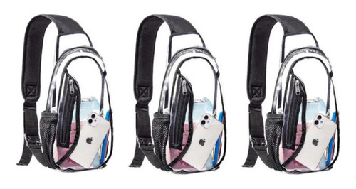 Mochila Cruzada De Pvc Transparente A Prueba De Agua 3 Pieza