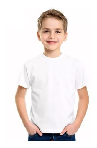 Remera Sublimable Blanca De Niños Mangas Cortas - Spum