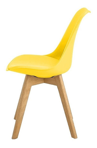 Imagen 2 de 3 de Silla de comedor Tienda El Garage Eames acolchada, estructura color amarillo, 1 unidad