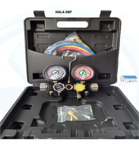 Manifold 4 Vías Para R410a, R134a, R507a Y R404a Marca Gb