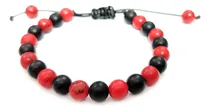 Comprar Pulsera Cuerda Unisex Piedra Onix Negro Howlita Rojo