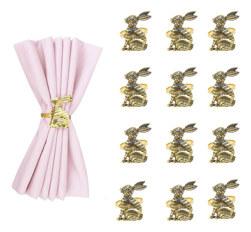 Servilleteros De Conejo De Pascua, Adorno Con Hebilla Oro