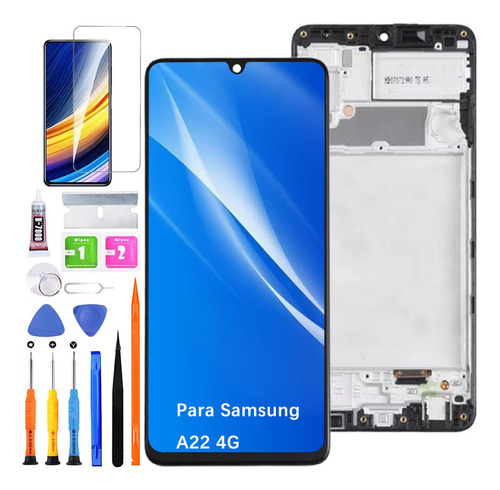 Pantalla Para Samsung A22 4g A225m A225f Con Marco Incell