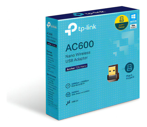 Adaptador Wifi Usb Tp-link Dual Band Ac600 Archer T2u Nano