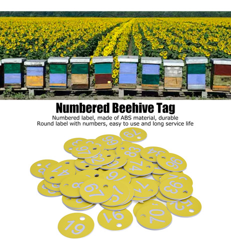 Etiquetas Beehive Tag, 50 Unidades, Abs, Redondas Y Numerada