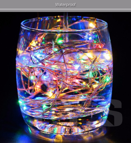 Serie Led Alambre 100 Luces Bco Cálido 10 Mts Con Cargador