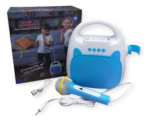 Parlante Karaoke Inalámbrico Micrófono Music Makers -yamanca Celeste