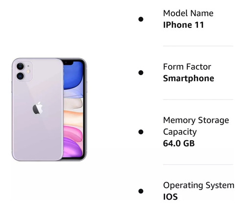 Apple Iphone 11 128gb Lila (reconstruido)-excelente Lila (Reacondicionado)