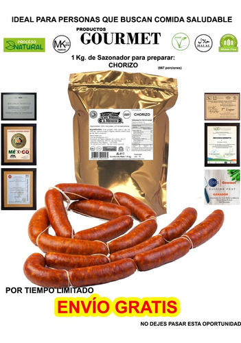 Chorizo 1kg (especias 100% Naturales)