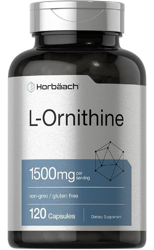 L-ornitina 1500mg Horbäach 120 Capsulas Sabor Neutro