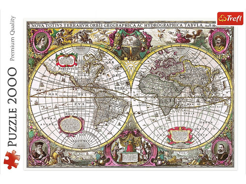 Imagen 2 de 5 de Rompecabezas Puzzle 2000 Piezas Trefl Mapa Mundo 27095