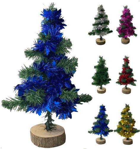 Arbol De Mesa C/base Tronco De Navidad 40cm Alto Decoracion 