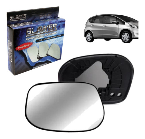 Lente Retrovisor New Fit 2009 A 2014 C/base Convexo Direito