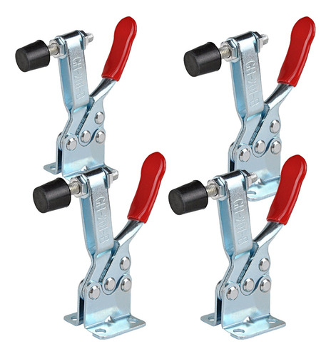 Pack 4 Clamp Presión Vertical Gh-201b 100kg Tirador Rápido