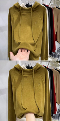 Sudadera Casual De Manga Larga Con Capucha Térmica Para Muje