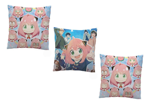 3 Almohadas 30x30 Cm Anime Anya Forger Spy Family