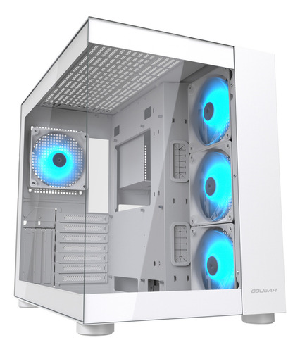 Gabinete Gamer Cougar FV150 RGB Mid Tower Vidro Temperado ATX Com 4 Fans Branco