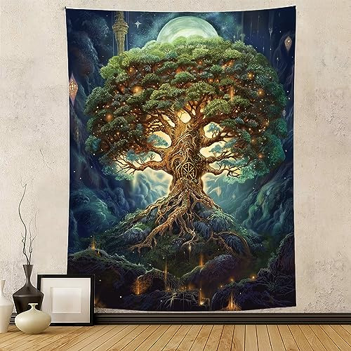 Tapiz Del Árbol De Vida Dormitorio Estética De Luna, ...