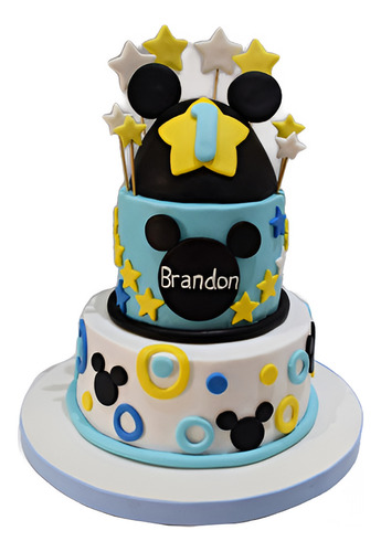 Torta Mickey Bebe Celeste- Ideal Para Cumpleaños Infantiles