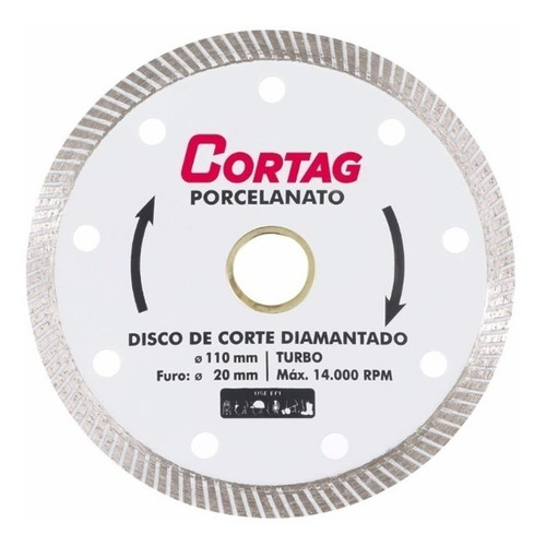 Disco Diamantado Fino P/ Porcelanato 105mm X 20mm Cortag
