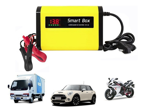 Imagem 4 de 5 de Carregador Bateria 6ah Indicativo Cargar Automotivo E Moto