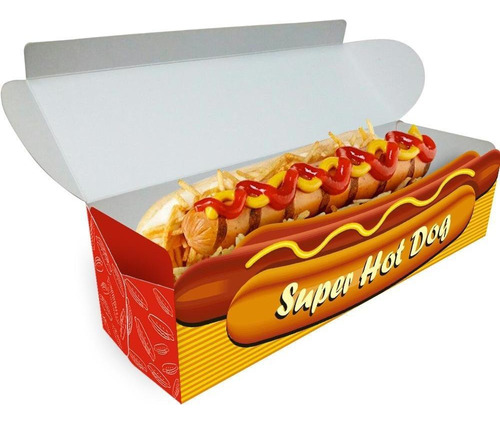 Caixinha Hot Dog Delivery 20cm Vermelho | 500 Unidades