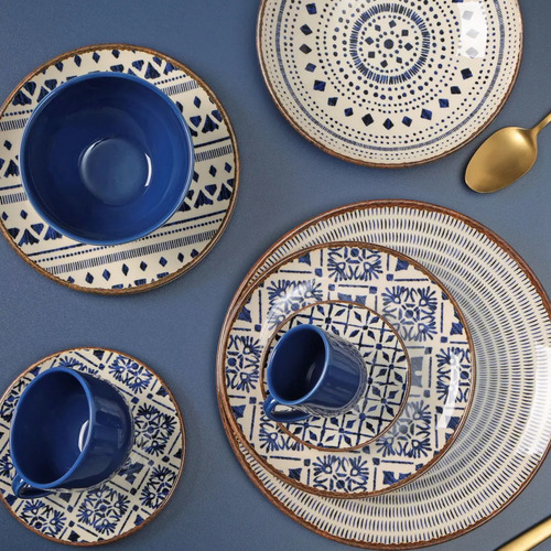 Jogo 6 Pratos Raso Coup Stoneware New Asteca Ø26cm Porto Brasil 1226128001