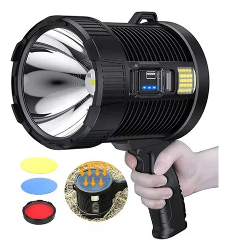 Linterna Led Spotlight De Largo Alcance De 2000 Metros+usb