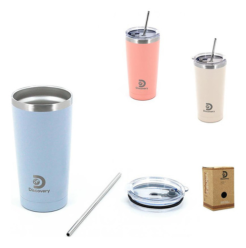 Vaso Térmico Discovery Con Sorbete 600ml 18495 Celeste Lisa