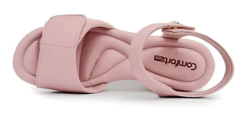 Imagem 4 de 5 de Sandalia Feminina Comfortflex Anabela 22-88403 Rosa