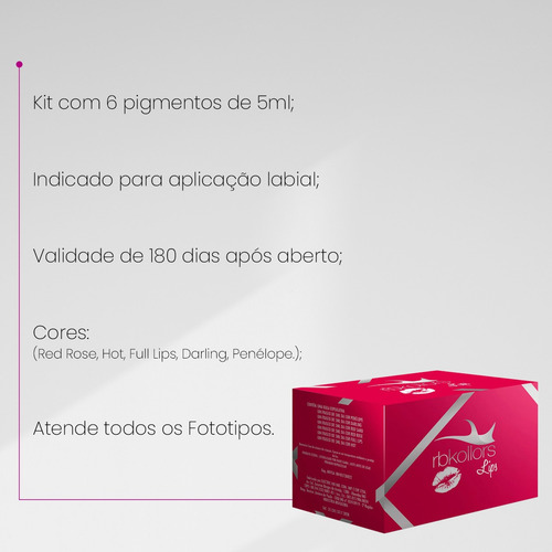 Kit Lips Pigmento Rbkollors - Micropigmentação Labial