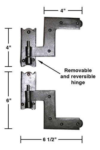 Renovators Supply Manufacturing Bisagra Hierro Forjado Negro