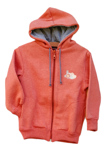 Campera Tiki Felpa Niña Infantil Terracota Talles 2 Al 16