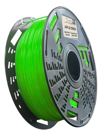 Filamento Verde Manzana Pla+1.75mm Diametro 1,5kg 180-220 Gr