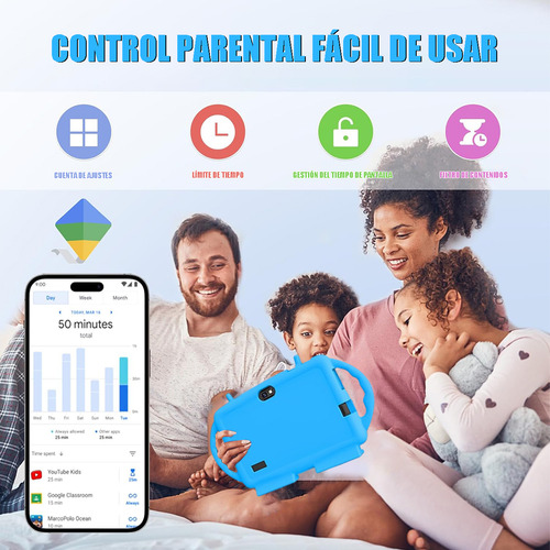 Tablet Para Niños 7 Pulgadas 3gb 32gb Tableta Con Fund Color Azul