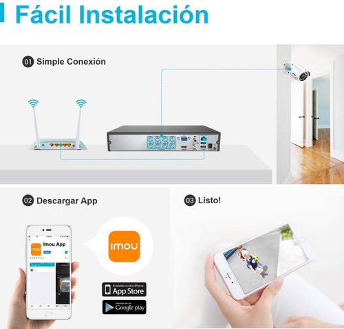 Imagen 4 de 10 de Kit Seguridad Dahua Dvr Full Hd 8 Camaras 1080p Disco 1tb