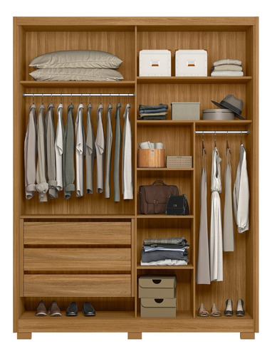 Guarda Roupa Solteiro 175cm 2 Portas Florença M07 Freijó/off