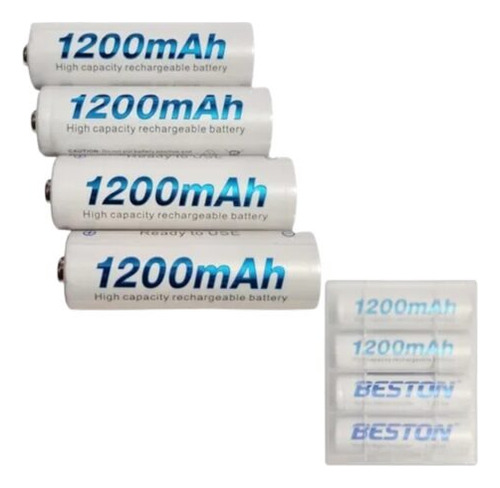 Pilas Recargables Beston Aa 1200 Mah X 4 Unidades