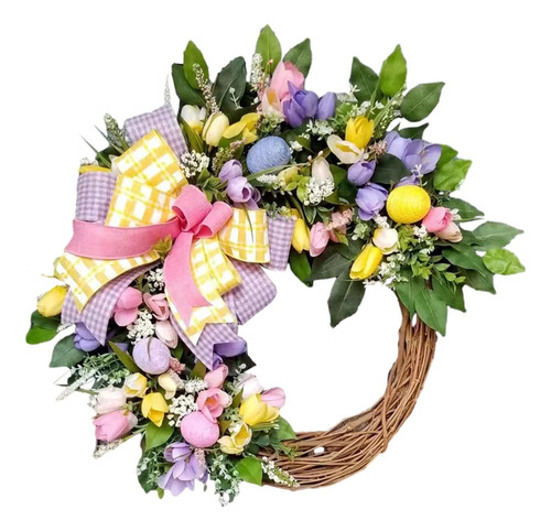 K Corona De Huevos De Pascua, 45 Cm, Corona Para Puerta De