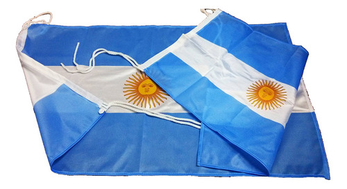 Bandera Argentina 90 X 150cm Medida Oficial Refuerzo Y Sogas