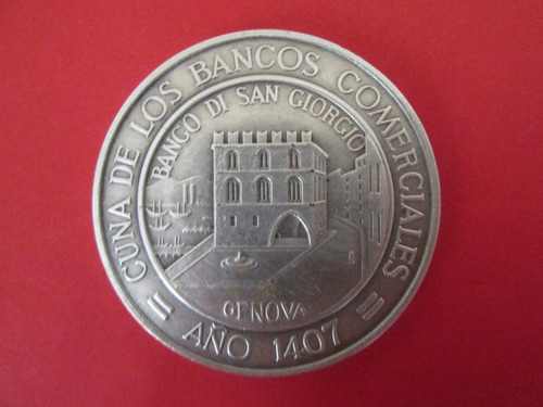 Gran Medalla Banco Italiano Valparaiso Chile Año 1956 Escasa