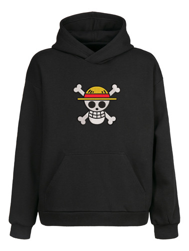 Sudadera Hoodie One Piece Jolly Roger Anime Bordado Unisex