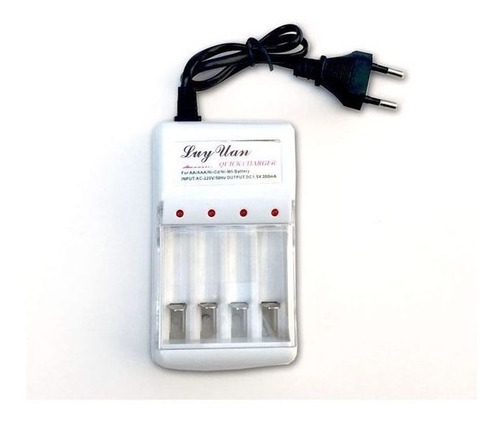 Imagen 1 de 5 de Cargador Pared Para Pilas Recargables Aa Y Aaa Hasta 4